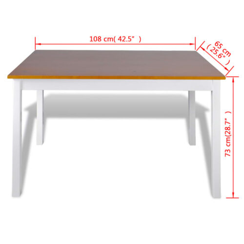 5-Piece Dining Set Brown White - Image 5