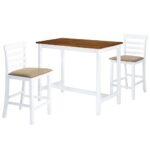 Bar Table Stool Set 3 Pieces MDF Dark Brown