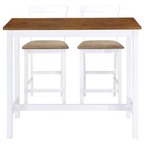 Bar Table Stool Set 3 Pieces MDF Dark Brown - Image 2