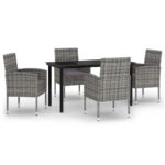 5-Piece Garden Dining Set Anthracite