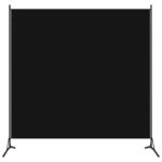 Room Divider Black 175x180cm Fabric