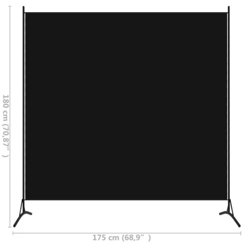 Room Divider Black 175x180cm Fabric - Image 5