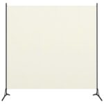 Room Divider White 175x180cm Fabric