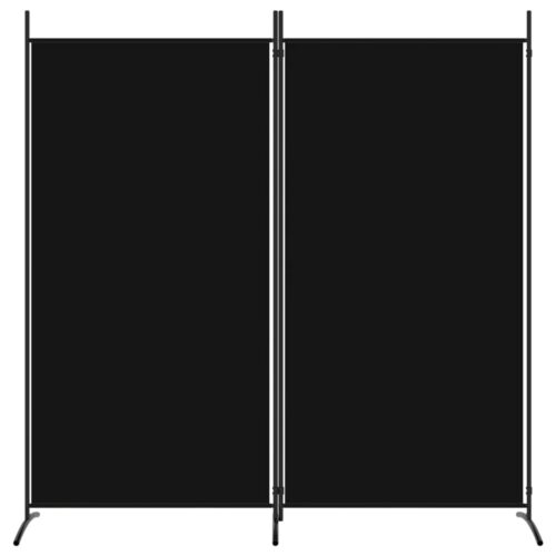 2-Panel Room Divider Black 175x180cm Fabric - Image 3