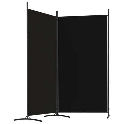 2-Panel Room Divider Black 175x180cm Fabric - Image 4