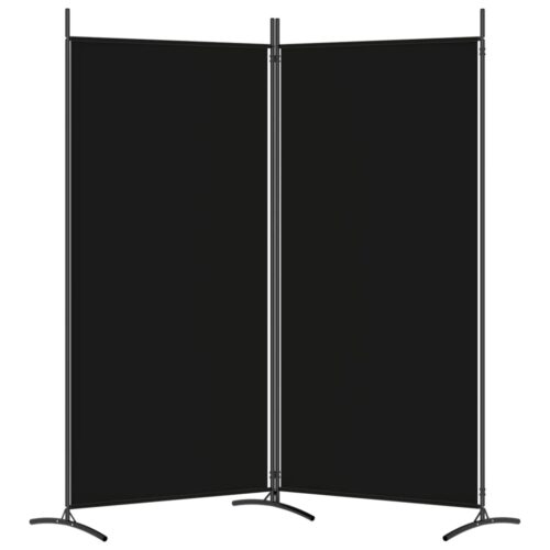 2-Panel Room Divider Black 175x180cm Fabric - Image 5