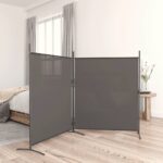 2-Panel Room Divider Folding Privacy Screen Stand Home Office Fabric 348x180cm