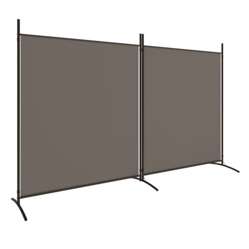 2-Panel Room Divider Folding Privacy Screen Stand Home Office Fabric 348x180cm - Image 2