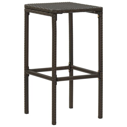 Bar Stools with Cushions 2pcs Brown Poly Rattan - Image 3