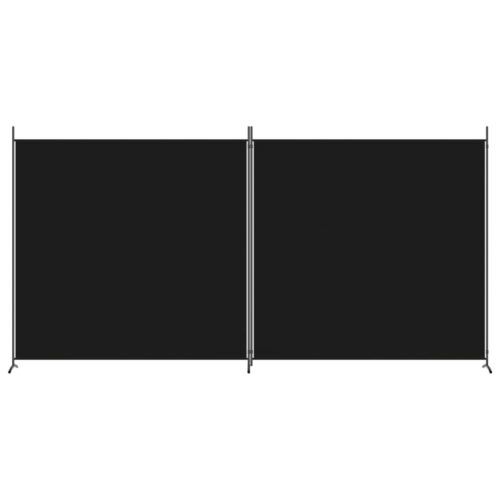 2-Panel Room Divider Black 348x180cm Fabric - Image 3