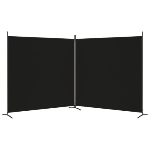 2-Panel Room Divider Black 348x180cm Fabric - Image 4