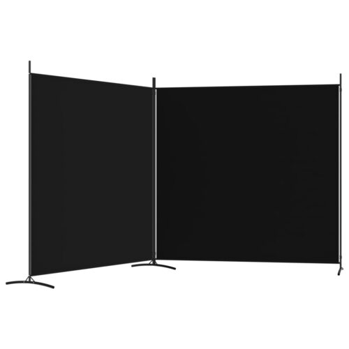2-Panel Room Divider Black 348x180cm Fabric - Image 5