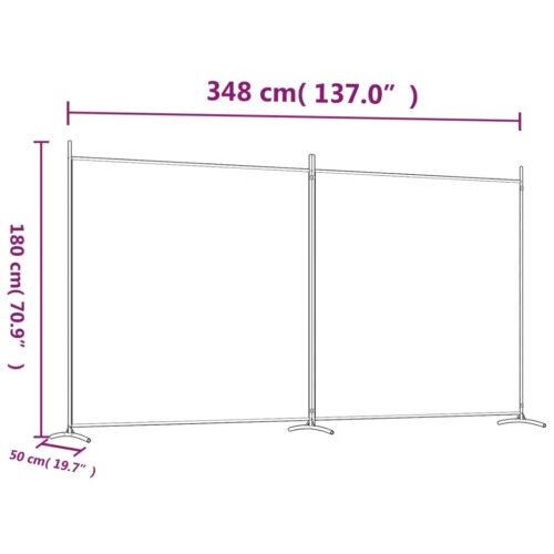 2-Panel Room Divider Black 348x180cm Fabric - Image 8