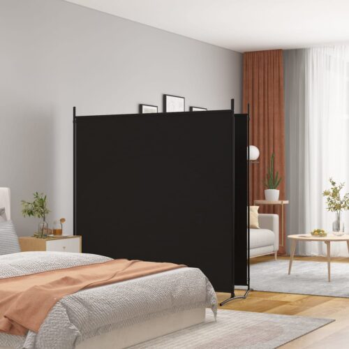 2-Panel Room Divider Black 348x180cm Fabric - Image 9