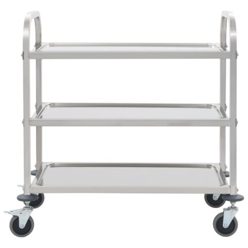 3-Tier Kitchen Trolley 96.5x55x90cm Stainless Steel - Image 2