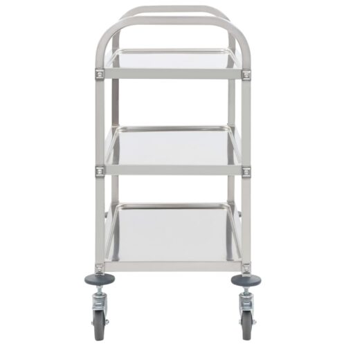 3-Tier Kitchen Trolley 96.5x55x90cm Stainless Steel - Image 3