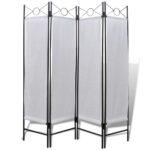 4-Panel Room Divider Privacy Folding Screen White 160 x 180cm