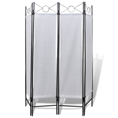4-Panel Room Divider Privacy Folding Screen White 160 x 180cm - Image 2