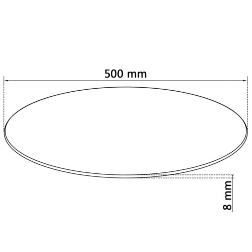 Round Table Top Tempered Glass Round 500mm DIY Desk Panel Board - Image 4