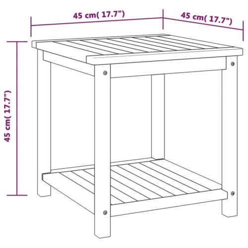 Side Table Solid Acacia Wood 45x45x45cm - Image 6