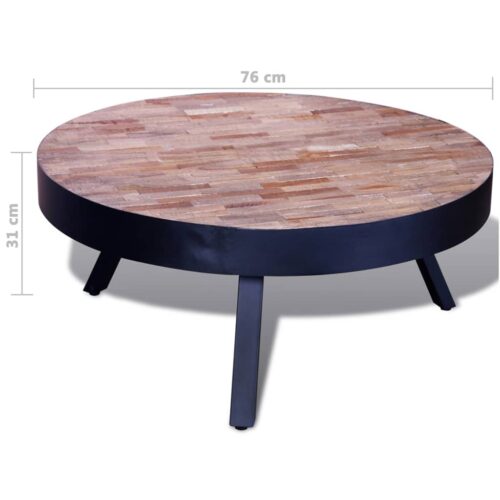 Coffee Table Round Reclaimed Teak Wood - Image 6
