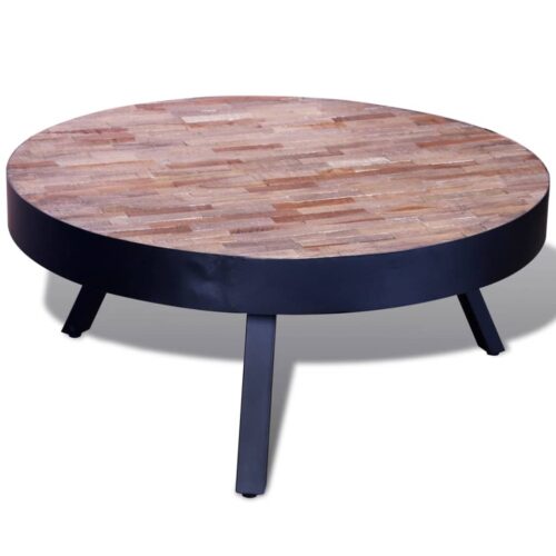 Coffee Table Round Reclaimed Teak Wood - Image 7