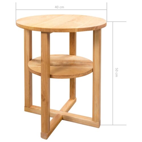 Side Table 40x50cm Solid Oak Wood - Image 9