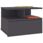Floating Nightstands 2pcs Grey 40x31x27cm Engineered Wood