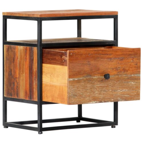 Bedside Cabinet 40x30x50cm Solid Reclaimed Wood Steel - Image 2