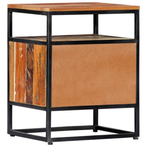 Bedside Cabinet 40x30x50cm Solid Reclaimed Wood Steel - Image 3
