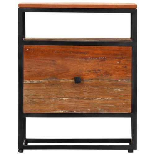 Bedside Cabinet 40x30x50cm Solid Reclaimed Wood Steel - Image 4