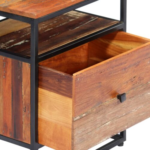 Bedside Cabinet 40x30x50cm Solid Reclaimed Wood Steel - Image 5