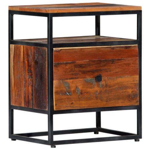 Bedside Cabinet 40x30x50cm Solid Reclaimed Wood Steel - Image 10