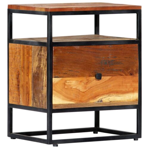 Bedside Cabinet 40x30x50cm Solid Reclaimed Wood Steel - Image 11