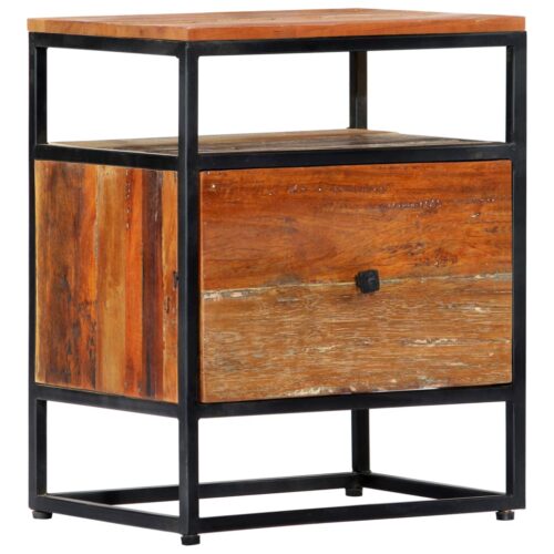 Bedside Cabinet 40x30x50cm Solid Reclaimed Wood Steel - Image 12