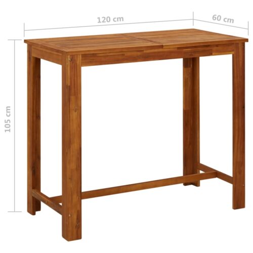 Bar Table Solid Acacia Wood 120x60x105cm - Image 6