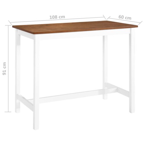 Bar Table Solid Wood 108x60x91cm - Image 5