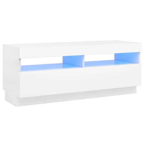 TV Cabinet with LED Lights White 100x35x40cm - Image 2