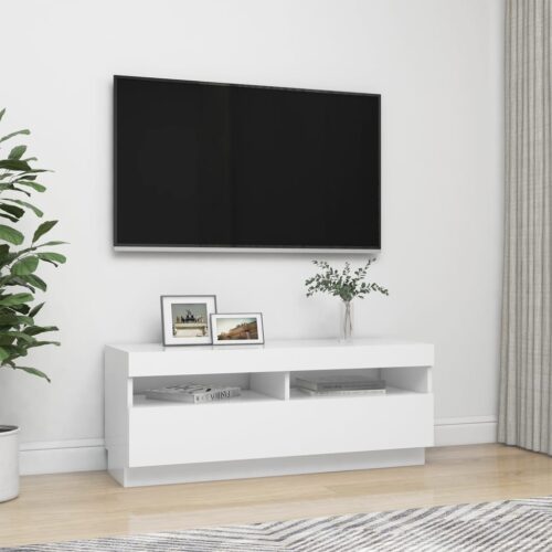 TV Cabinet with LED Lights White 100x35x40cm - Image 5