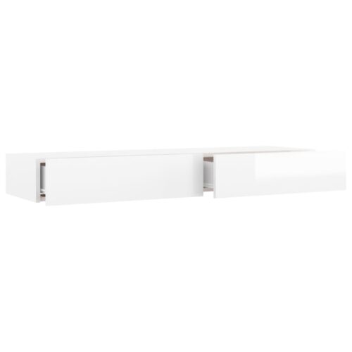 TV Cabinet with LED Lights High Gloss White 120x35x15.5cm - Image 8