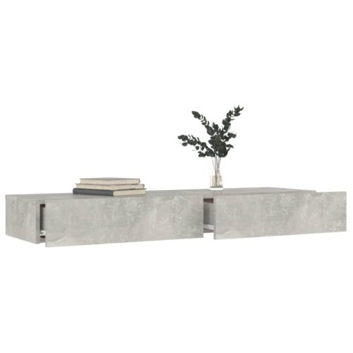 TV Cabinet with LED Lights Concrete Grey 120x35x15.5cm - Image 5