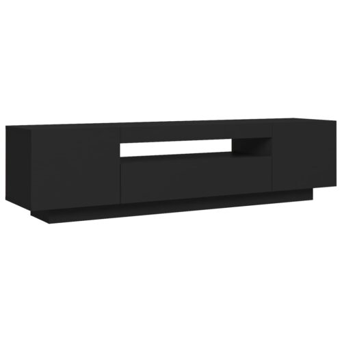 TV Cabinet with LED Lights Black 160x35x40cm - Image 7