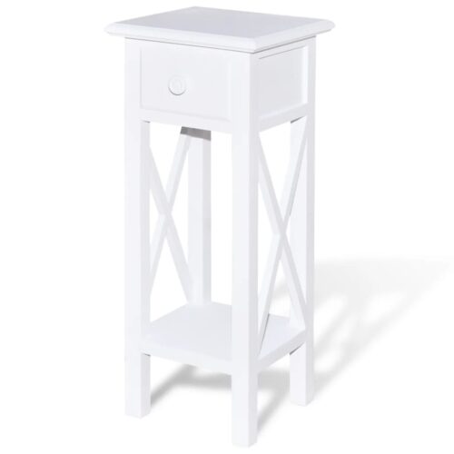 Side Table with Drawer White - Image 2