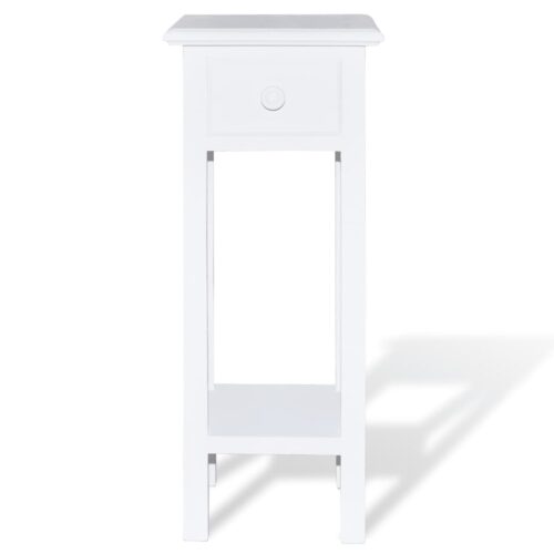 Side Table with Drawer White - Image 3