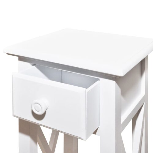 Side Table with Drawer White - Image 4