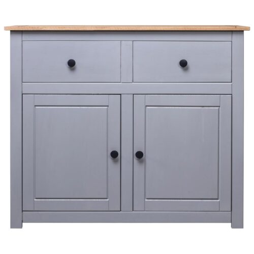 Sideboard Grey 93x40x80cm Solid Pinewood Panama Range - Image 2