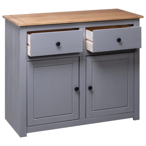 Sideboard Grey 93x40x80cm Solid Pinewood Panama Range - Image 6
