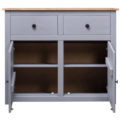 Sideboard Grey 93x40x80cm Solid Pinewood Panama Range - Image 7