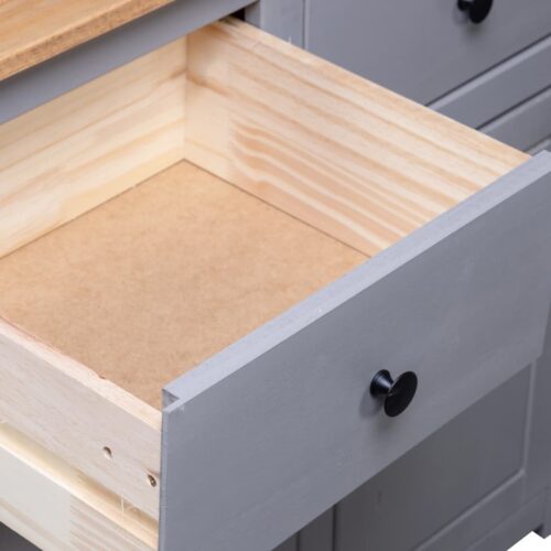 Sideboard Grey 93x40x80cm Solid Pinewood Panama Range - Image 9