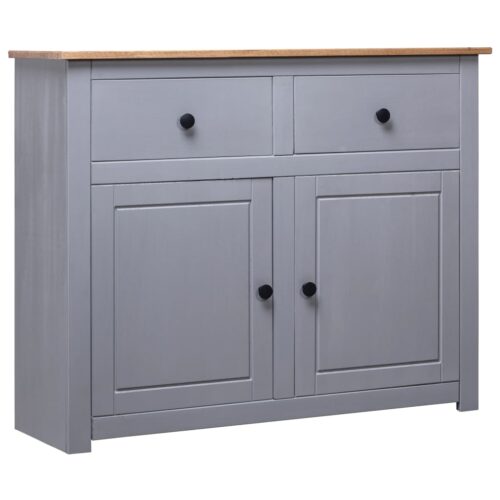 Sideboard Grey 93x40x80cm Solid Pinewood Panama Range - Image 12